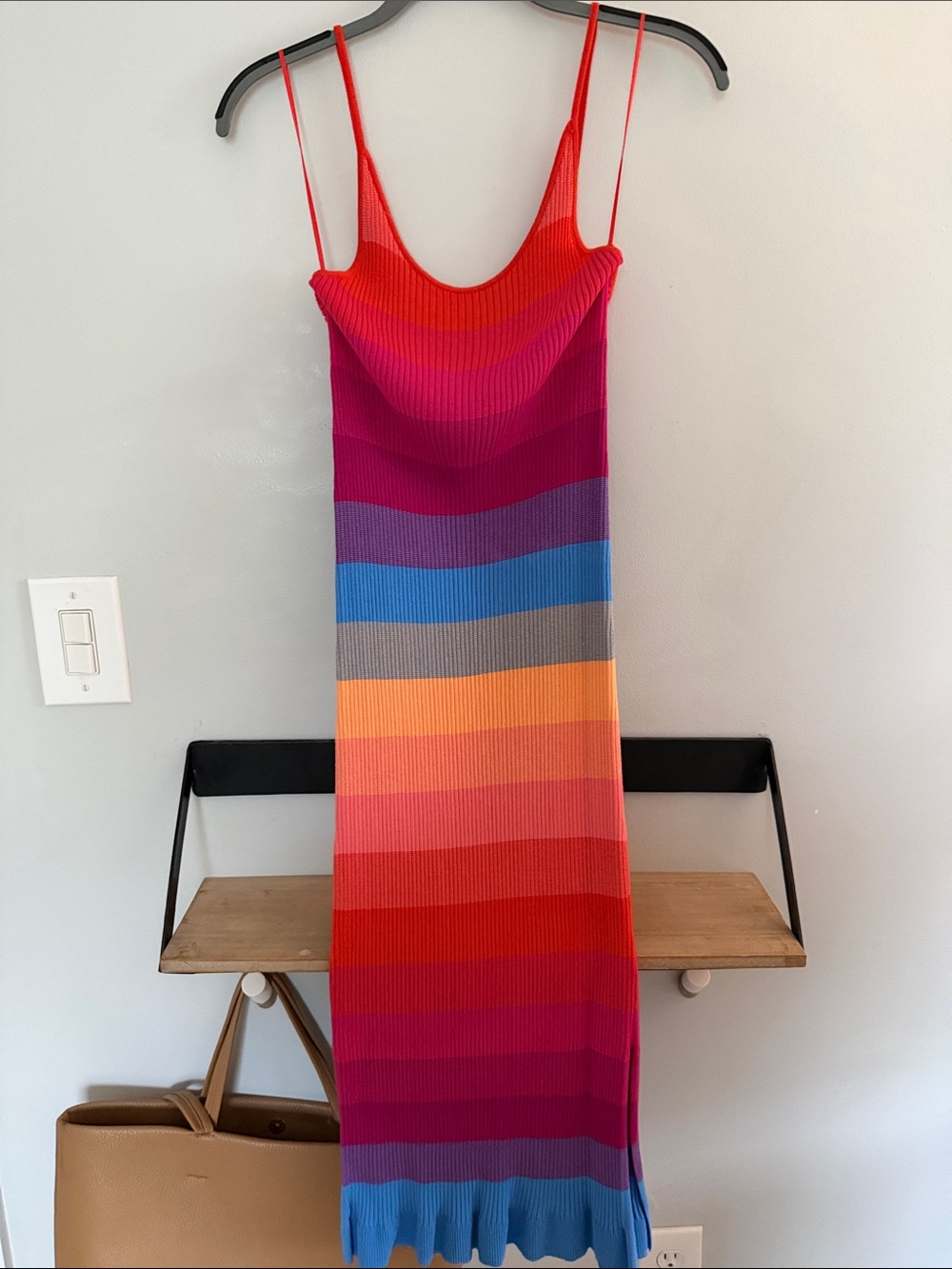 Banana Republic Multicolor Striped Midi Slip Dress - Red, Pink, Blue - Picture 2 of 2